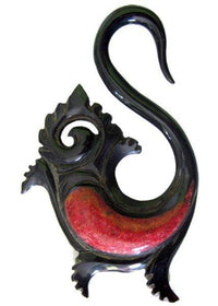 Cargar imagen en el visor de la galería, Horn Piercing Dehnschnecke rot Inlay Schwan - chic-net.de
