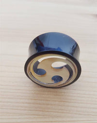 Load image into Gallery viewer, Horn Plug Tunnel Perlmutt Tomoe Inlay weiß double flared - chic-net.de
