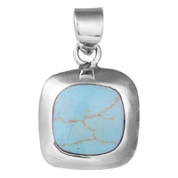 Load image into Gallery viewer, Howlith Türkis Quadrat abgerundet Anhänger Stein 925er Sterling Silber Damen Schmuck - chic-net.de

