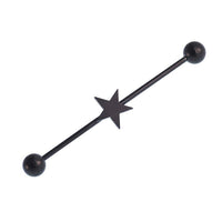 Load image into Gallery viewer, Industrial Piercing Edelstahl, titan beschichtet schwarz, stern, kugel verschluss - chic-net.de
