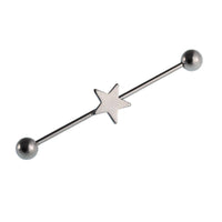 Load image into Gallery viewer, Industrial Piercing Edelstahl,Titan beschichtet silbern, Stern, Kugel Verschluss - chic-net.de
