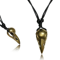 Load image into Gallery viewer, Kette Brass Baumwolle schwarz Anhänger Skull Schädel antik golden - chic-net.de
