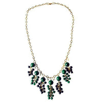 Load image into Gallery viewer, Kette Kugeln Trauben grün schwarz Brass Edelsteine Kristalle nickelfrei Ethno Designer Schmuck - chic-net.de
