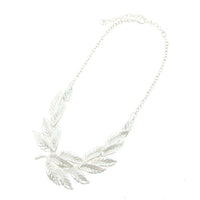 Load image into Gallery viewer, Ketten kurze Halskette Edelstahl silbern Blätter Zweige 48-57 cm - chic-net.de
