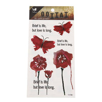 Cargar imagen en el visor de la galería, Klebetattoo Aquarell Style Schmetterlinge Blumen rot Spruch 6 Motive 1 Bogen - chic-net.de

