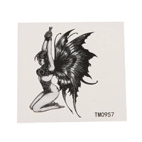 Load image into Gallery viewer, Klebetattoo Fee Flügel Frau gefesselt Fantasy schwarz weiß 1 Motiv 1 Bogen - chic-net.de
