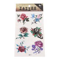 Load image into Gallery viewer, Klebetattoo Rosen verschiedene Designs Styles bunt 6 Motive 1 Bogen - chic-net.de
