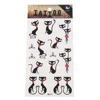 Cargar imagen en el visor de la galería, Klebetattoo schwarze Katzen rote Herzen Paare Ballons 1 Bogen 10 Motive Tattoos - chic-net.de
