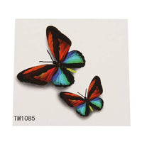 Cargar imagen en el visor de la galería, Klebetattoo temporär 2 Schmetterlinge realistisch bunt Schatten 1 Bogen - chic-net.de
