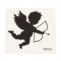 Cargar imagen en el visor de la galería, Klebetattoo temporär Amor Engel Liebesengel Pfeil Liebe schwarz schlicht 1 Bogen - chic-net.de
