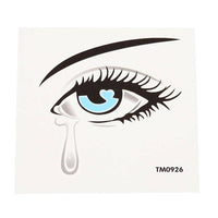 Cargar imagen en el visor de la galería, Klebetattoo temporär Auge schwarz weinend blaue Pupille Träne einzeln 1 Bogen - chic-net.de
