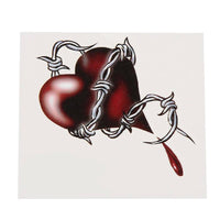 Cargar imagen en el visor de la galería, Klebetattoo temporär Herz dunkelrot Drahtseil Stacheln Blut einzeln 1 Bogen - chic-net.de
