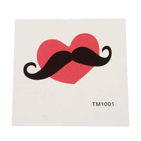 Cargar imagen en el visor de la galería, Klebetattoo temporär Herz rot einfach Schnurrbart Moustache schwarz 1 Bogen - chic-net.de
