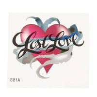 Load image into Gallery viewer, Klebetattoo temporär Herz rot Spruch Schrift Band zerrissen 1 Bogen - chic-net.de
