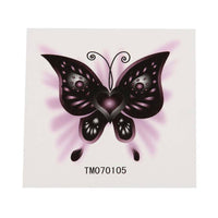 Cargar imagen en el visor de la galería, Klebetattoo temporär Schmetterling romantischer Style Herz schwarz grau lila  1 Bogen - chic-net.de
