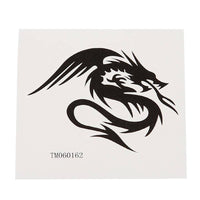 Cargar imagen en el visor de la galería, Klebetattoo temporär Tribal Feuer speihender Drache schwarz 1 Motiv 1 Bogen - chic-net.de
