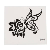 Cargar imagen en el visor de la galería, Klebetattoo temporär Tribal schwarz rose Schmetterling verschnörkelt 1 Bogen - chic-net.de
