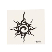 Load image into Gallery viewer, Klebetattoo temporär Tribal Sonne verschlängelt Spiralen Linien einzeln 1 Bogen - chic-net.de
