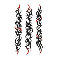 Cargar imagen en el visor de la galería, Klebetattoo Tribal diverse Muster länglich schwarz rot  Motive 1 Bogen - chic-net.de
