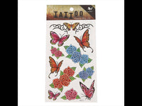 Load image into Gallery viewer, Klebetattoo Tribal Schmetterlinge Rosen Blätter bunt 11 Motive 1 Bogen - chic-net.de
