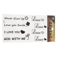 Cargar imagen en el visor de la galería, Klebetattoos Tattoo Love Herzen Sprüche Never give Up 1 Bogen 8 Motive - chic-net.de
