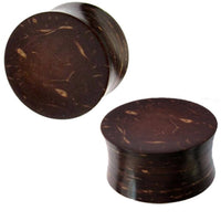 Load image into Gallery viewer, Kokonussholz dunkelbraun Holzplug hell gemasert handgeschnitzt Tribal Holz Plug Tunnel Expander - chic-net.de
