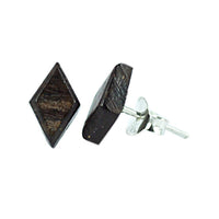 Load image into Gallery viewer, Kokosnuss Ohrstecker karoförmig 9mmØ dunkelbraun 925er Sterlingsilber Holz Holzohrstecker - chic-net.de
