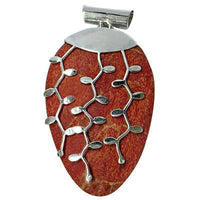 Load image into Gallery viewer, Korallenanhänger Silberanhänger Anhänger Koralle 925er Silber Damen Schmuck Ei Zweige 60 mm - chic-net.de
