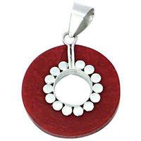 Load image into Gallery viewer, Korallenanhänger Silberanhänger Anhänger Koralle 925er Sterling Silber Damen Schmuck rund Loch Punkte - chic-net.de
