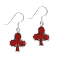 Load image into Gallery viewer, Korallenohrringe Kreuz Kartenspiel rot 15 mm 925er Sterling Silber Ohrringe Koralle - chic-net.de
