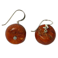 Cargar imagen en el visor de la galería, Korallenohrringe Scheibe 925er Sterling Silber Ohrringe Ohrhänger Koralle Damen Schmuck - chic-net.de
