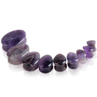 Load image into Gallery viewer, Amethyst Stein Flesh Plug Träne double flared lila - chic-net.de
