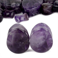 Load image into Gallery viewer, Amethyst Stein Flesh Plug Träne double flared lila - chic-net.de

