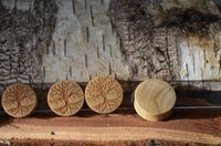 Cargar imagen en el visor de la galería, Krokodil Holz Plug Baum des Lebens hell double flared - chic-net.de
