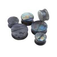 Load image into Gallery viewer, Labradorit Stein Flesh Plug double flared blau grau gelb - chic-net.de
