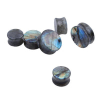 Load image into Gallery viewer, Labradorit Stein Flesh Plug double flared blau grau gelb - chic-net.de
