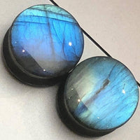 Load image into Gallery viewer, Labradorit Stein Flesh Plug double flared blau grau gelb - chic-net.de
