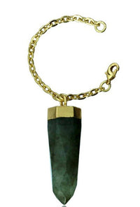 Load image into Gallery viewer, Charm Piercing Anhänger Ohrhänger für Flesh Tunnels gold Silber Messing Stein Karabiner - chic-net.de
