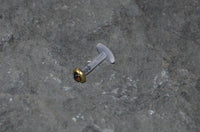 Load image into Gallery viewer, Labret Lippen Piercing Bio Acryl Amethyst antik golden Brass Tragus Conch Helix - chic-net.de
