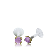 Load image into Gallery viewer, Labret Lippen Piercing Bio Plastic gold Brass Stein - chic-net.de
