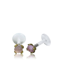 Load image into Gallery viewer, Labret Lippen Piercing Bio Plastic gold Brass Stein - chic-net.de
