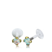 Load image into Gallery viewer, Labret Lippen Piercing Bio Plastic gold Brass Stein - chic-net.de
