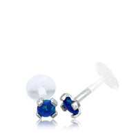 Load image into Gallery viewer, Labret Lippen Piercing Bio Plastic Silber Stein - chic-net.de
