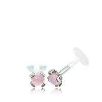 Load image into Gallery viewer, Labret Lippen Piercing Bio Plastic Silber Stein - chic-net.de
