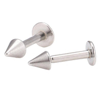 Load image into Gallery viewer, Labret modisches Piercing aus Edelstahl in silbern klein mit Spitze Cone - chic-net.de
