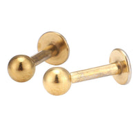 Load image into Gallery viewer, Labret Stecker modisches Piercing aus Edelstahl goldfarbig mit Kugel 10mm - chic-net.de
