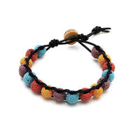 Load image into Gallery viewer, Lava Stein Lederarmbänder Perlen gelb rot blau lila porös Holz Armband Leder verstellbar - chic-net.de
