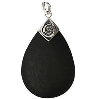 Load image into Gallery viewer, Lavasteinanhänger Unisex Anhänger 925er Sterling Silber Lavastein Schmuck Träne Spirale - chic-net.de
