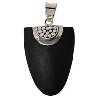 Load image into Gallery viewer, Lavasteinanhänger Unisex Anhänger 925er Sterling Silber Lavastein Schmuck Zungen-Form Punktmuster - chic-net.de
