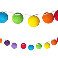 Load image into Gallery viewer, LED Lichterketten bunt 20 Baumwollkugeln (6 cm) CE 3,5m Deko innen Cotton Ball - chic-net.de
